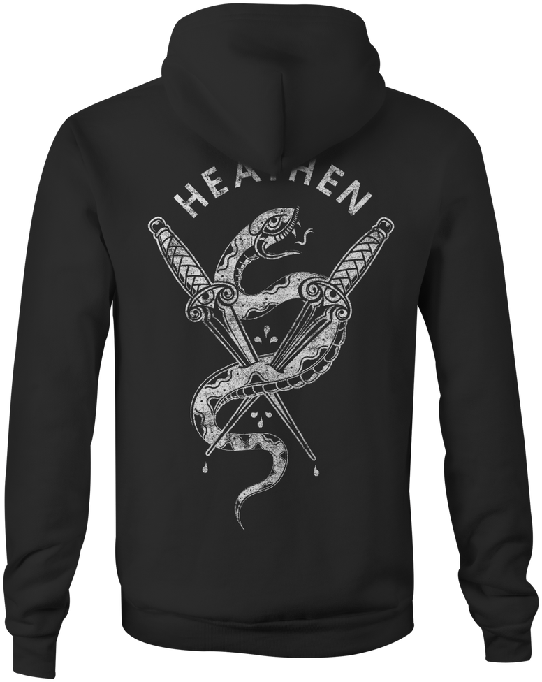 HEATHEN SNAKE & DAGGERS HOODIE BLACK