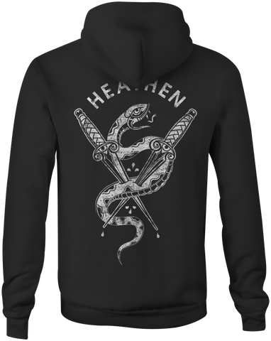 HEATHEN SNAKE & DAGGERS HOODIE BLACK