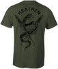 HEATHEN SNAKES & DAGGERS TEE SHIRT MILITARY GREEN