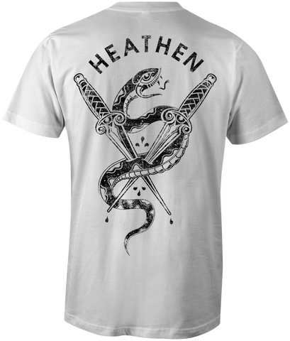 HEATHEN SNAKE & DAGGERS TEE SHIRT WHITE