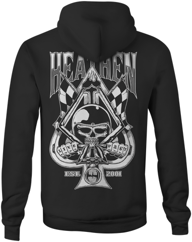HEATHEN SPADE ZIP HOODIE BLACK