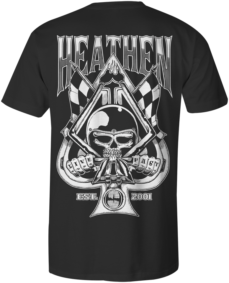 HEATHEN SPADE TEE SHIRT BLACK