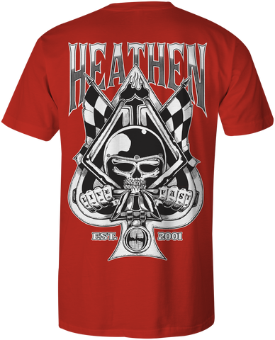 HEATHEN SPADE TEE SHIRT RED