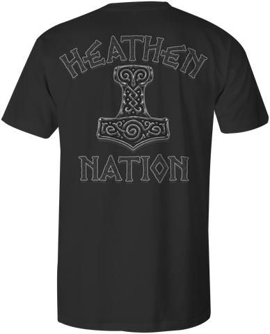 HEATHEN THOR TEE SHIRT BLACK
