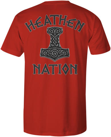 HEATHEN THOR TEE SHIRT RED