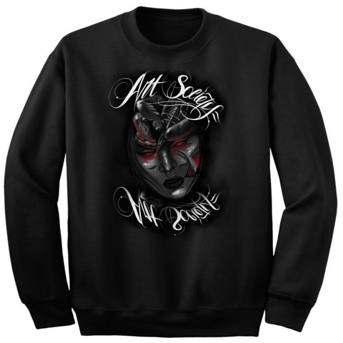 Art Society x Retro Kings x ATTARD MASK CREW SWEATSHIRT BLACK