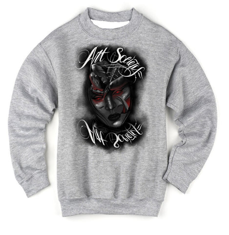 Art Society x Retro Kings x ATTARD MASK CREW SWEATSHIRT GREY