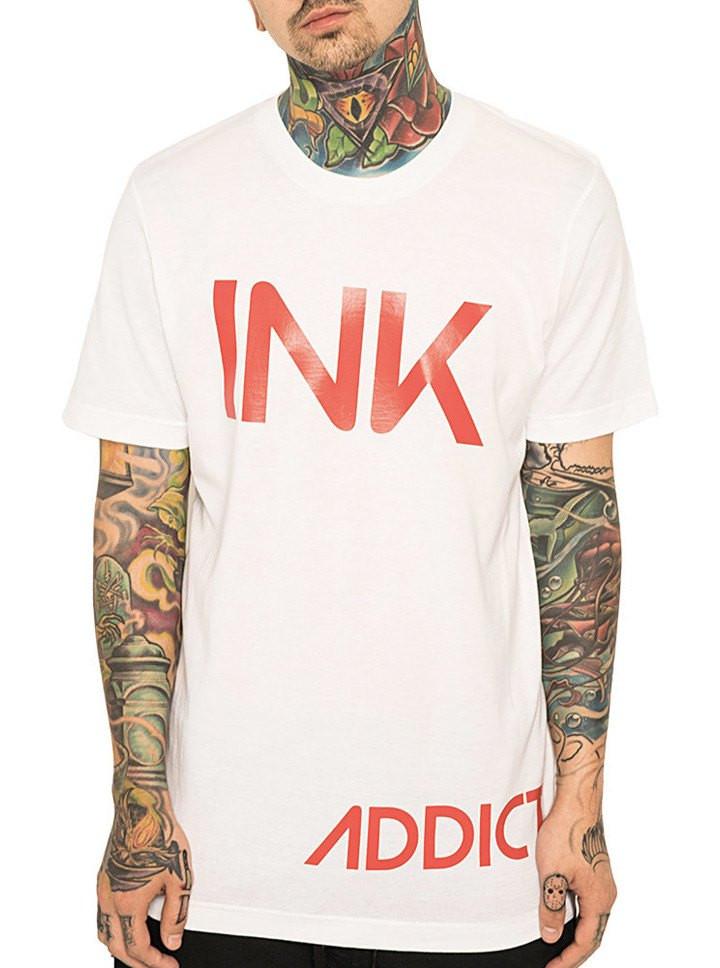 InkAddict INK Mens Tee WHITE / RED