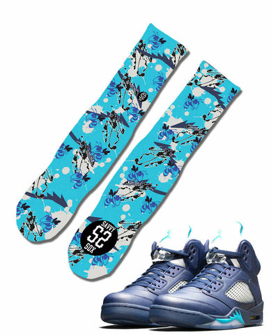 SAVVY SOX CATCHING RETRO GRAPE JORDAN 5'S SOCKS