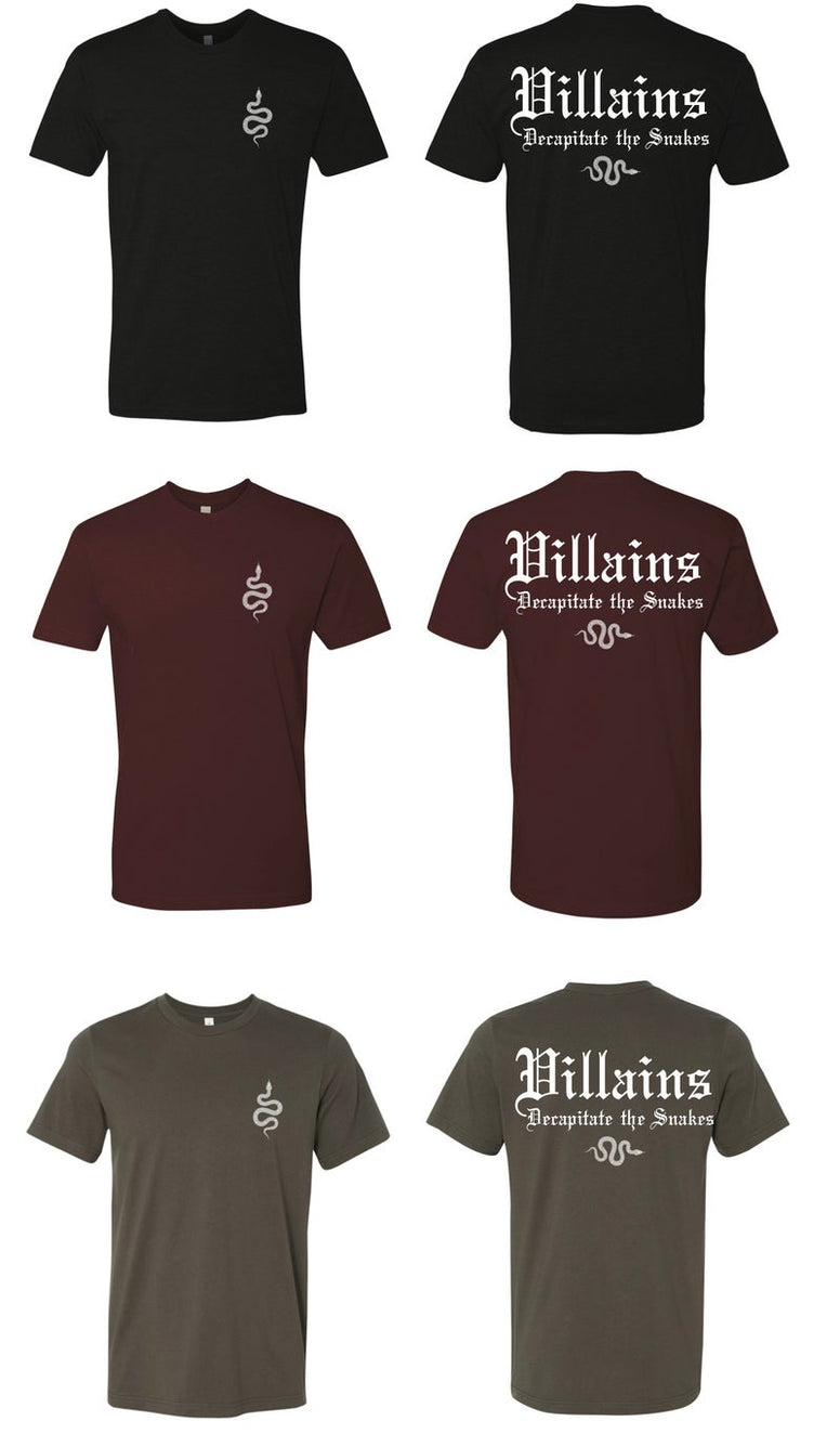 WE ARE VILLAINS DECAPITATE SNAKES TEES
