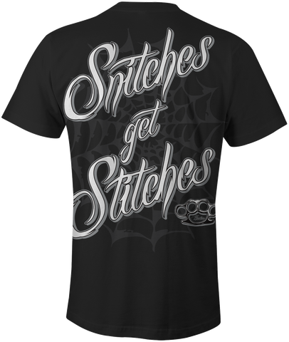 HEATHEN SNITCHES GET STITCHES TEE SHIRT BLACK