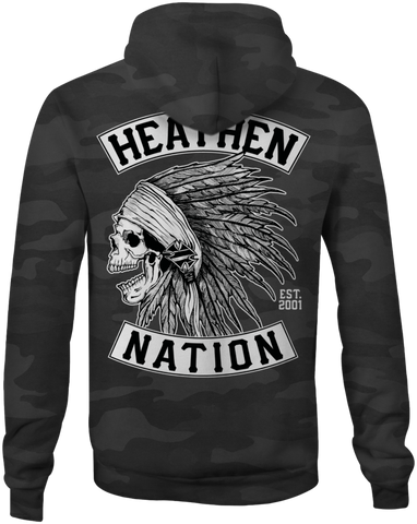 HEATHEN CHIEF HOODIE BLACK CAMO