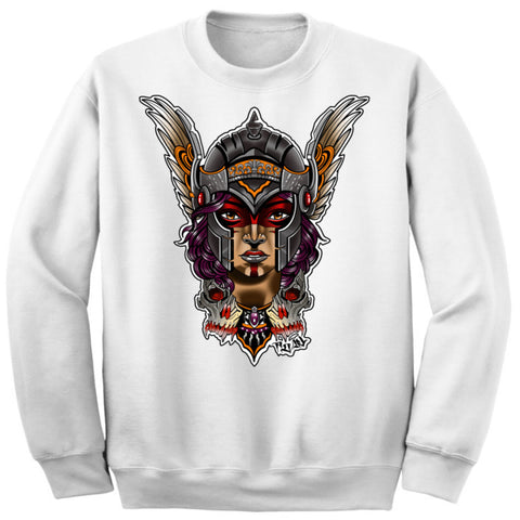 Art Society x Retro Kings VALKYRIE CREW SWEATSHIRT WHITE